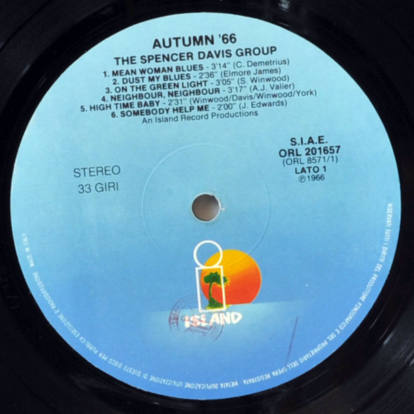 The Spencer Davis Group - Autumn '66 | Island Records (ORL 201657) - 3 The Spencer Davis Group - Autumn '66 | Island Records (ORL 201657) - 3