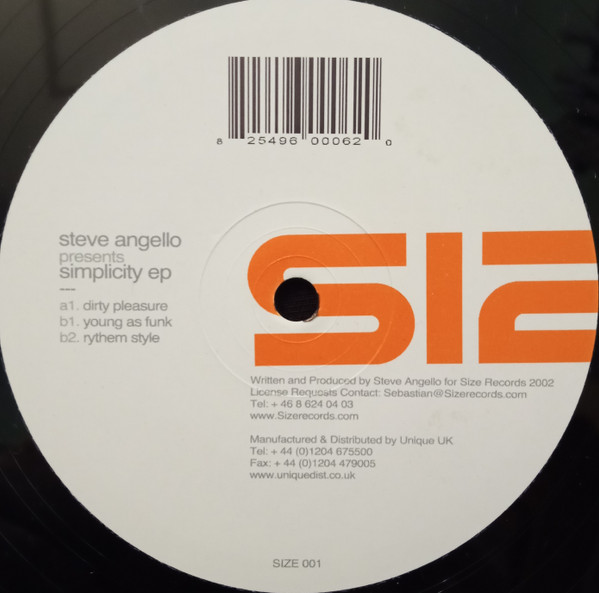 Steve Angello - Simplicity EP | Size Records (SIZE 001)