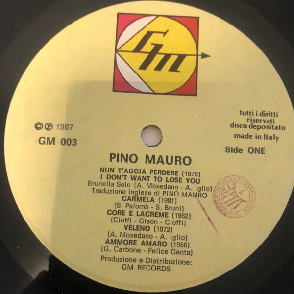 Pino Mauro - Canzoni Classiche Napoletane Dal '56/'86 | GM Record (GM 003) - 3