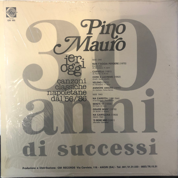 Pino Mauro - Canzoni Classiche Napoletane Dal '56/'86 | GM Record (GM 003) - 2