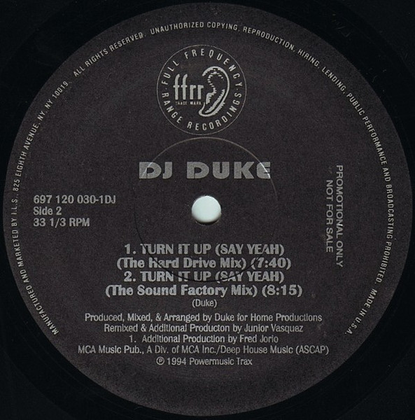 DJ Duke - Turn It Up (Say Yeah) | FFRR (697 120 030-1DJ) - 2