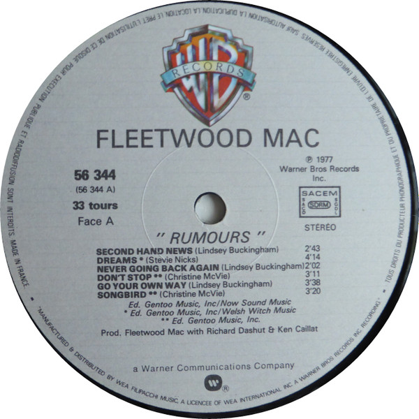 Fleetwood Mac - Rumours | Warner Bros. Records (56344) - 3