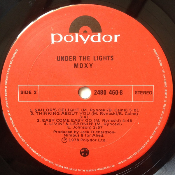 Moxy - Under The Lights [Vinyl] | Polydor (2480 460) - 4