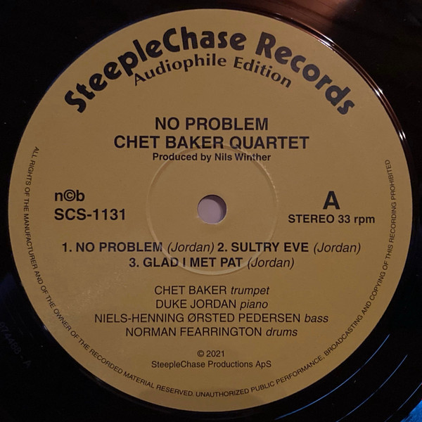 Chet Baker Quartet - No Problem | SteepleChase (SCS-1131) - 3