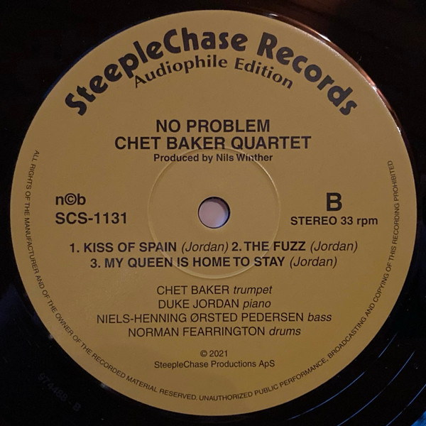 Chet Baker Quartet - No Problem | SteepleChase (SCS-1131) - 4