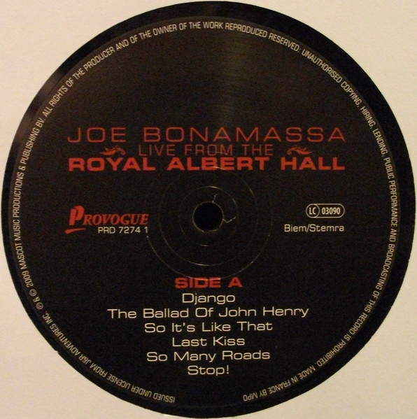 Joe Bonamassa - Live From The Royal Albert Hall | Provogue (PRD 7274 1) - 4 Joe Bonamassa - Live From The Royal Albert Hall | Provogue (PRD 7274 1) - 4