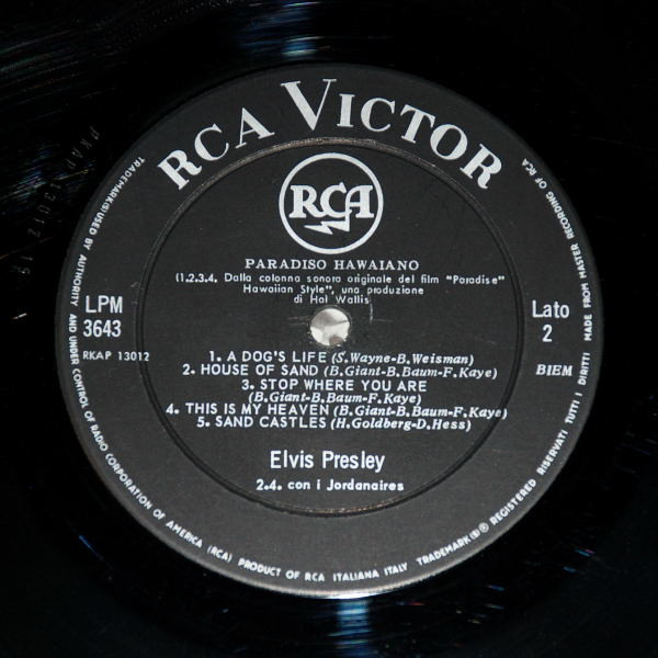 Elvis Presley - Paradise, Hawaiian Style | RCA Victor (LPM-3643) - 4 Elvis Presley - Paradise, Hawaiian Style | RCA Victor (LPM-3643) - 4