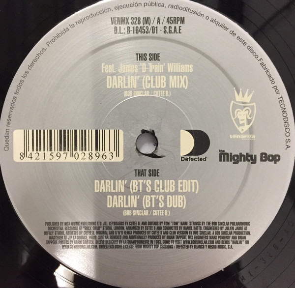 Bob Sinclar Feat. James "D-train" Williams - Darlin' | Vendetta Records (VENMX 328 (M)) - 3 Bob Sinclar Feat. James "D-train" Williams - Darlin' | Vendetta Records (VENMX 328 (M)) - 3