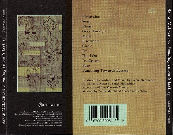 Sarah McLachlan - Fumbling Towards Ecstasy | Nettwerk (W2-30081) - 2 Sarah McLachlan - Fumbling Towards Ecstasy | Nettwerk (W2-30081) - 2