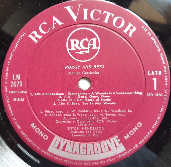 George Gershwin , Leontyne Price / William Warfield - Gershwin's Porgy And Bess (Brani Scelti) | RCA Victor Red Seal (LM 2679) - 3
