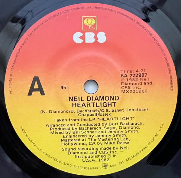 Neil Diamond - Heartlight | CBS (BA 222987) - main
