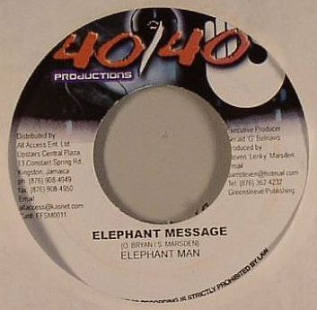 Elephant Man - Elephant Message | 40/40 Productions (FFSM0011)