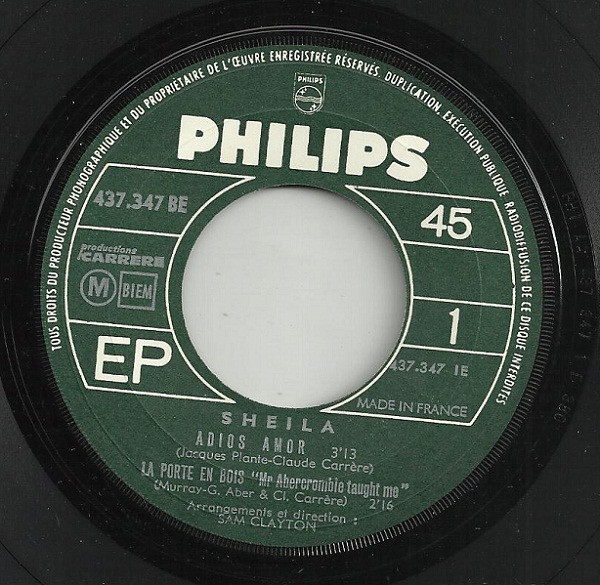 Sheila - Adios Amor | Philips (437.347 BE) - 3