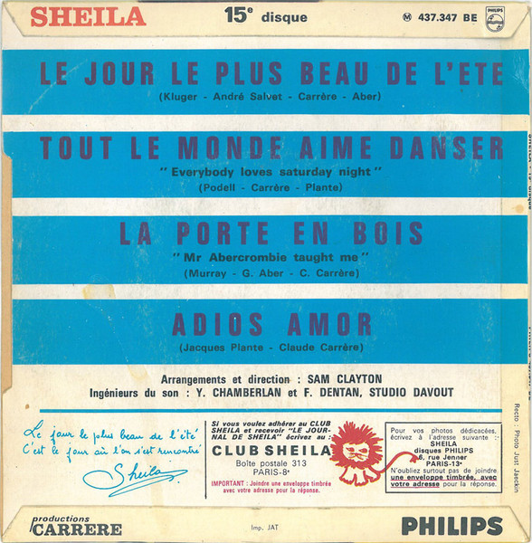 Sheila - Adios Amor | Philips (437.347 BE) - 2