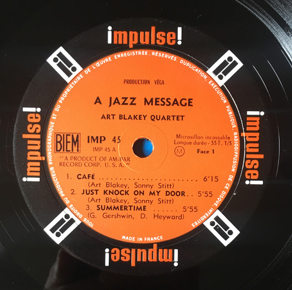 Art Blakey Quartet - A Jazz Message | Impulse! (IMP 45) - 3 Art Blakey Quartet - A Jazz Message | Impulse! (IMP 45) - 3
