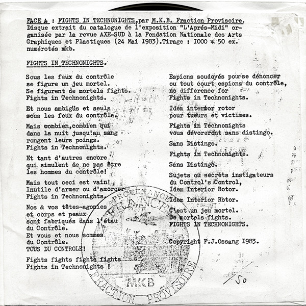 MKB Fraction Provisoire / Armand Miralles - M. K. B. Fraction Provisoire / Armand Miralès | Axe Sud (none) - 2 MKB Fraction Provisoire / Armand Miralles - M. K. B. Fraction Provisoire / Armand Miralès | Axe Sud (none) - 2