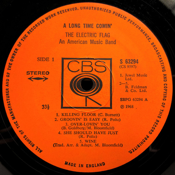 The Electric Flag - A Long Time Comin' | CBS (63294) - 3 The Electric Flag - A Long Time Comin' | CBS (63294) - 3