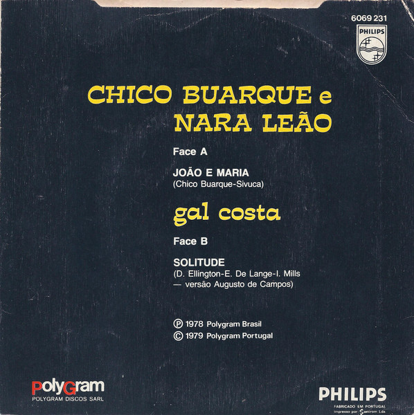 Chico Buarque E Nara Leão / Gal Costa - João E Maria / Solitude | Philips (6069 231) - 2 Chico Buarque E Nara Leão / Gal Costa - João E Maria / Solitude | Philips (6069 231) - 2