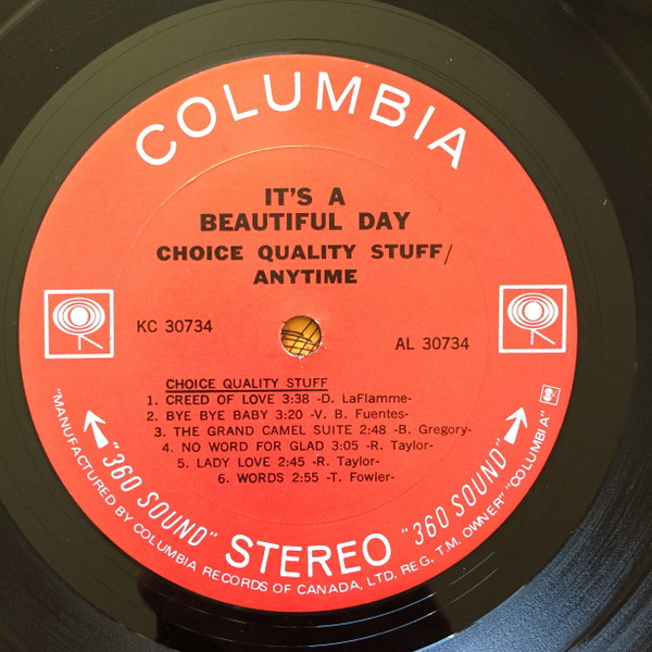 It's A Beautiful Day - Choice Quality Stuff / Anytime | Columbia (KC 30734) - 3