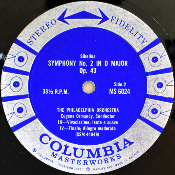 Jean Sibelius , Eugene Ormandy , The Philadelphia Orchestra - Symphony No. 2 In D Major, Op. 43 | Columbia Masterworks (MS 6024) - 4