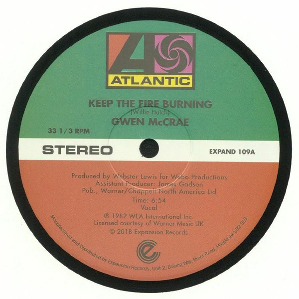 Gwen McCrae - Keep The Fire Burning / Funky Sensation | Expansion (EXPAND 109) Gwen McCrae - Keep The Fire Burning / Funky Sensation | Expansion (EXPAND 109)