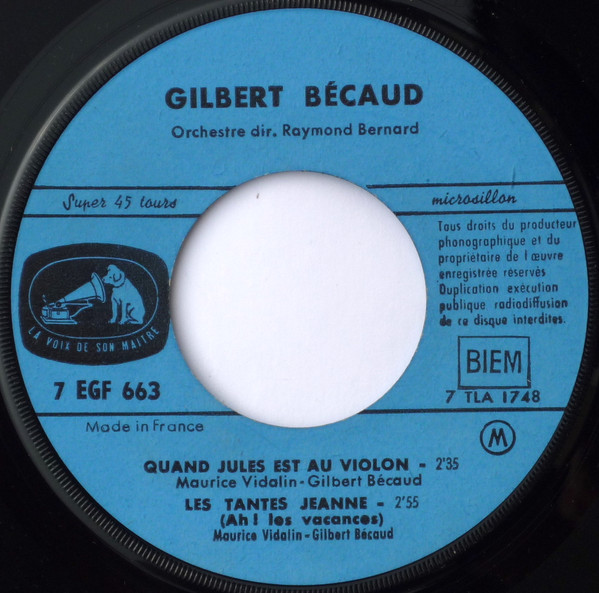 Gilbert Bécaud - Toi | La Voix De Son Maître (EGF 663) - 4