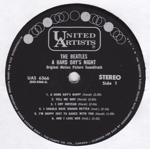 The Beatles - A Hard Day's Night (Original Motion Picture Sound Track) | United Artists Records (UAS 6366) - 3 The Beatles - A Hard Day's Night (Original Motion Picture Sound Track) | United Artists Records (UAS 6366) - 3