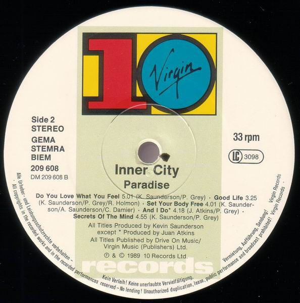 Inner City - Paradise | 10 Records (DIX81) - 4 Inner City - Paradise | 10 Records (DIX81) - 4