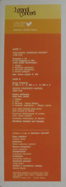 Wolfgang Amadeus Mozart , Georg Friedrich Händel , Herbert von Karajan - Mozart: Eine Kleine Nachtmusik - Ave Verum - Danze Tedesche / Handel: Musica Sull'Acqua | Longanesi Periodici (GCL - 02) - 4 Wolfgang Amadeus Mozart , Georg Friedrich Händel , Herbert von Karajan - Mozart: Eine Kleine Nachtmusik - Ave Verum - Danze Tedesche / Handel: Musica Sull'Acqua | Longanesi Periodici (GCL - 02) - 4