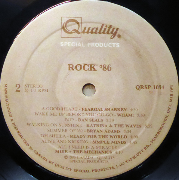 Various - Rock '86 | Quality Special Products (QRSP 1034) - 4 Various - Rock '86 | Quality Special Products (QRSP 1034) - 4