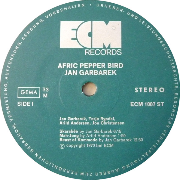 Jan Garbarek Quartet - Afric Pepperbird | ECM Records (ECM 1007) - 4