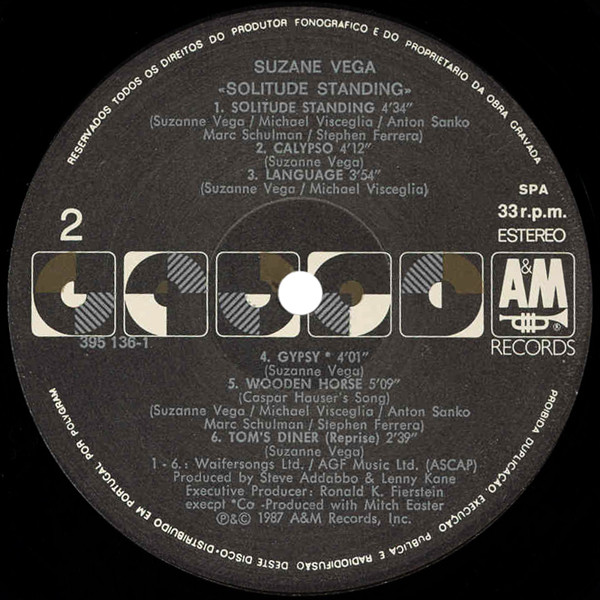 Suzanne Vega - Solitude Standing | A&M Records (395 136-1) - main