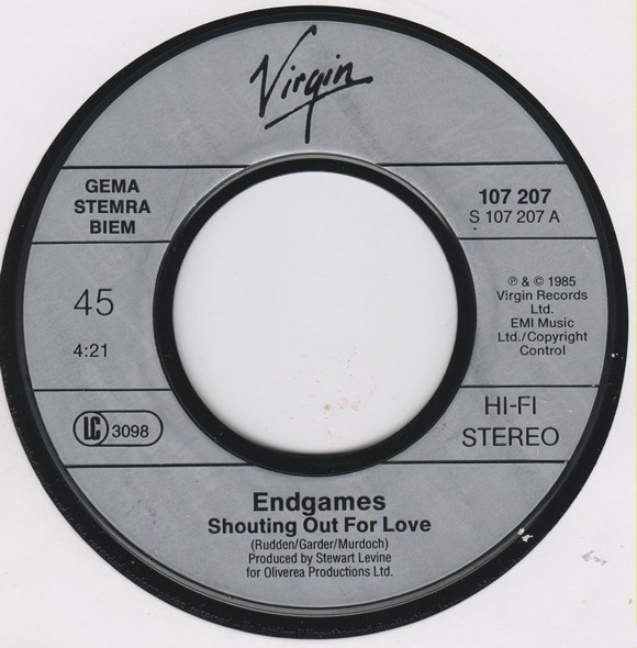 Endgames - Shouting Out For Love | Virgin (107 207) - 3
