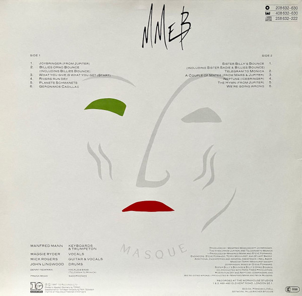 Manfred Mann's Earth Band - Masque (Songs And Planets) | 10 Records (208 632) - 2