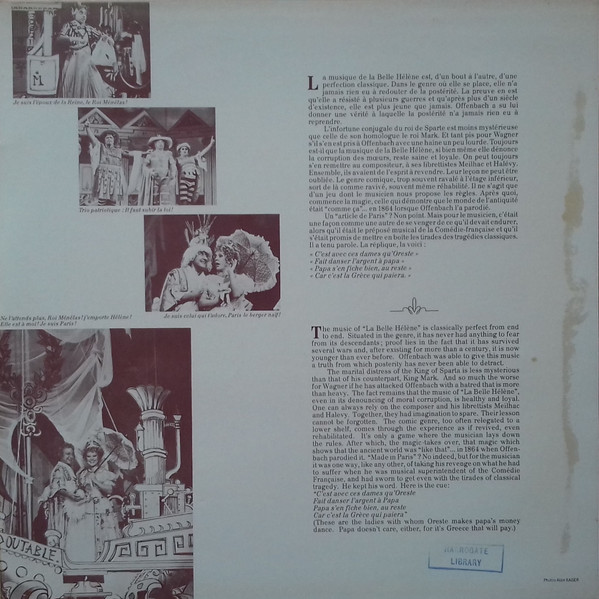 Jacques Offenbach , Jane Rhodes , Jacques Martin , Rémy Corazza , Jules Bastin , Michel Trempont , Renée Auphan , Alain Lombard - La Belle Hélène | Barclay (90201/02) - 4