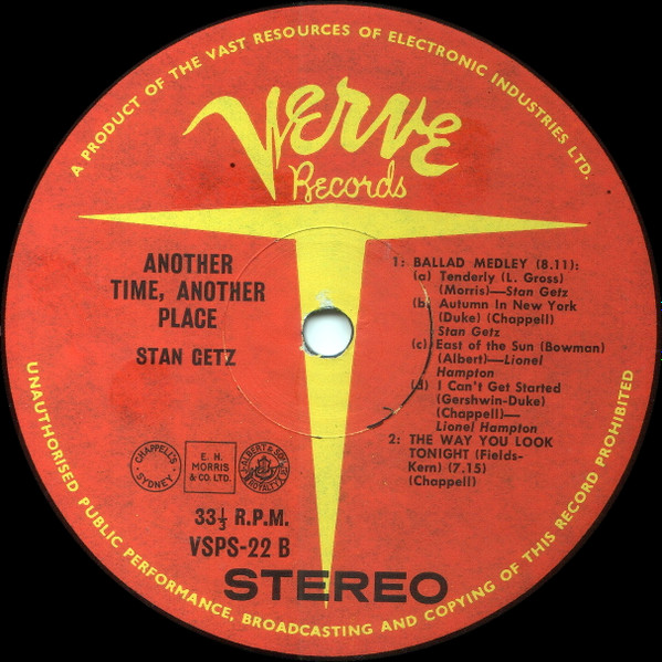 Stan Getz - Another Time, Another Place | Verve Records (VSPS22) - 4 Stan Getz - Another Time, Another Place | Verve Records (VSPS22) - 4