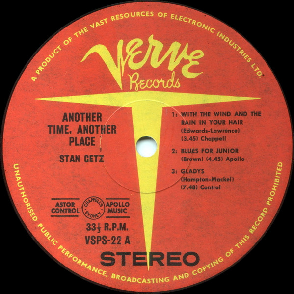 Stan Getz - Another Time, Another Place | Verve Records (VSPS22) - 3 Stan Getz - Another Time, Another Place | Verve Records (VSPS22) - 3