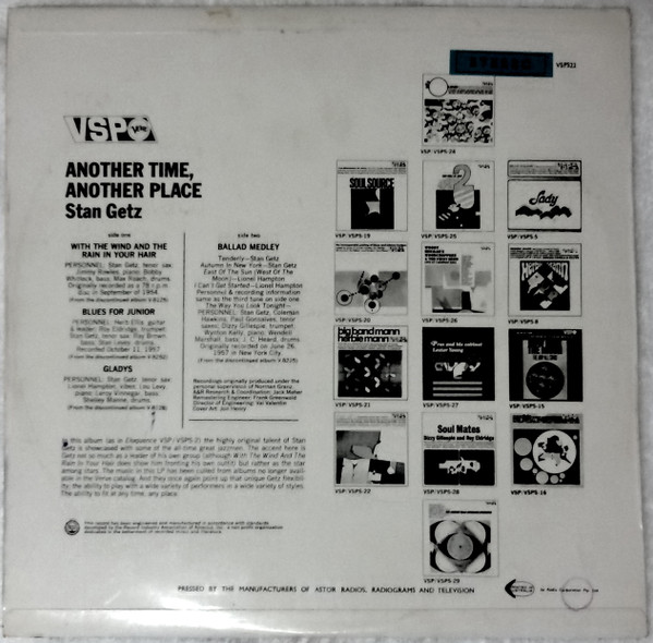 Stan Getz - Another Time, Another Place | Verve Records (VSPS22) - 2 Stan Getz - Another Time, Another Place | Verve Records (VSPS22) - 2