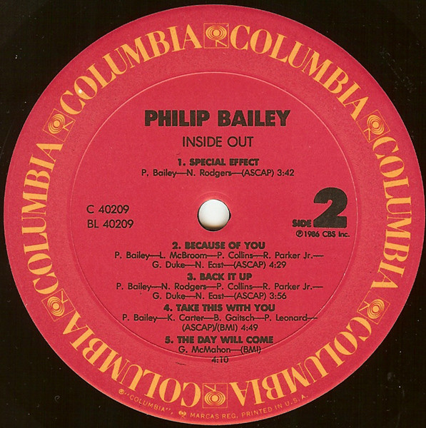 Philip Bailey - Inside Out | Columbia (FC 40209) - 4
