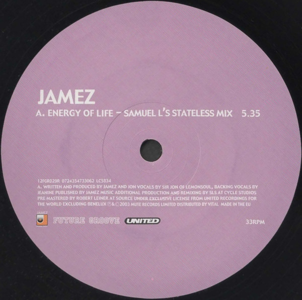 Jamez - Energy Of Life | Future Groove (12FGR029R) - 3 Jamez - Energy Of Life | Future Groove (12FGR029R) - 3