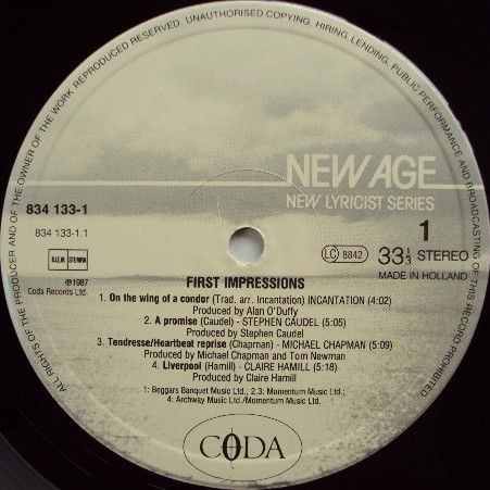 Various - New Age - First Impressions | Coda Records (834 133-1) - main