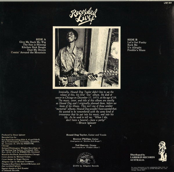 Hound Dog Taylor & The House Rockers - Beware Of The Dog! | Larrikin Records (LRF061) - 2 Hound Dog Taylor & The House Rockers - Beware Of The Dog! | Larrikin Records (LRF061) - 2