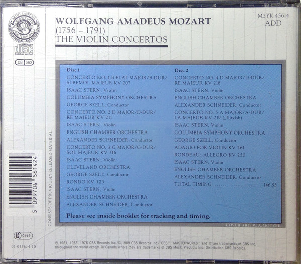 Isaac Stern - Mozart The Violin Concertos | Maestro (M2YK 45614) - 2
