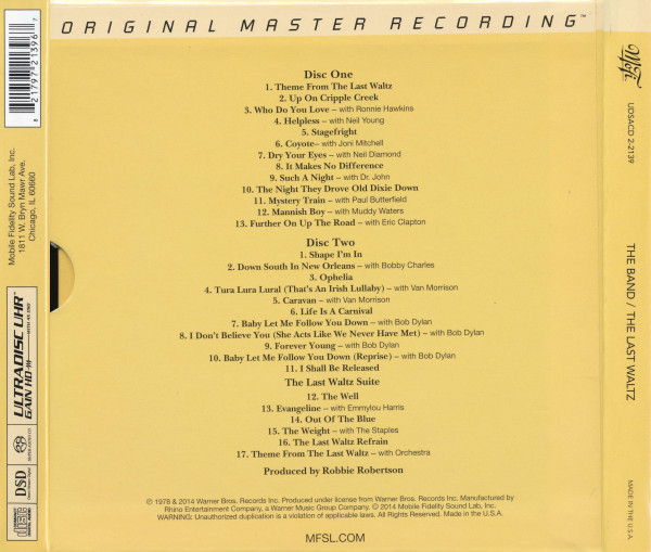 The Band - The Last Waltz | Mobile Fidelity Sound Lab (UDSACD 2-2139) - main