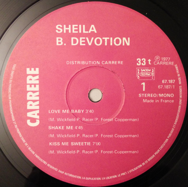 Sheila & B. Devotion - Singin' In The Rain Including Love Me Baby | Carrere (67.187) - 3 Sheila & B. Devotion - Singin' In The Rain Including Love Me Baby | Carrere (67.187) - 3