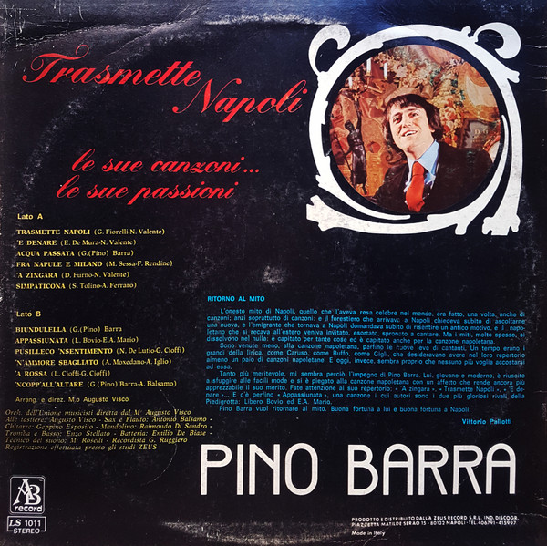 Pino Barra - Trasmette Napoli Le Sue Canzoni... Le Sue Passioni | AB Record (LS 1011) - 2 Pino Barra - Trasmette Napoli Le Sue Canzoni... Le Sue Passioni | AB Record (LS 1011) - 2