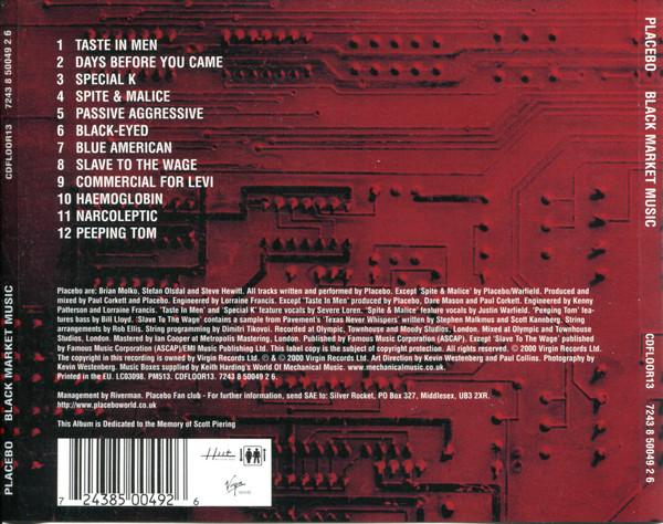 Placebo - Black Market Music | Elevator Music (CDFLOOR13) - main