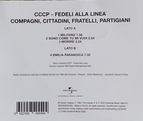 CCCP - Fedeli Alla Linea - Compagni, Cittadini, Fratelli, Partigiani | Universal Music (0602458404494) - 4