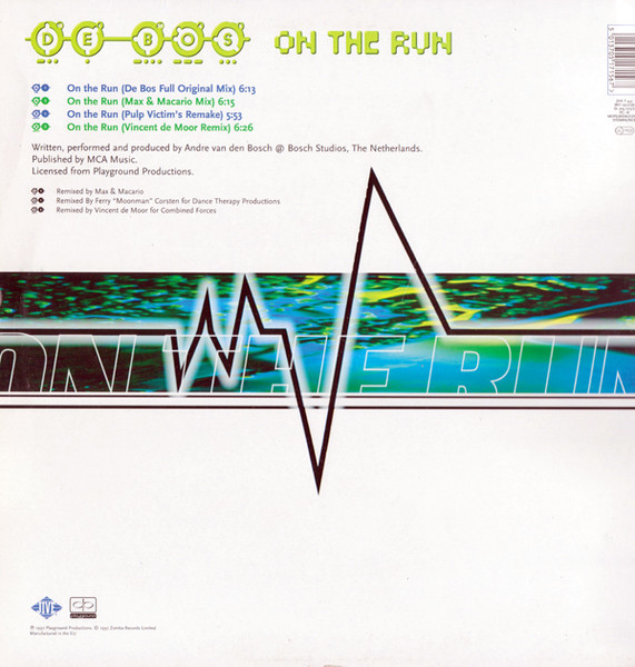 De Bos - On The Run | Jive (JIVE T 433) - 2