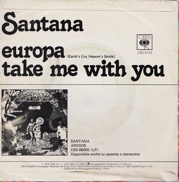 Santana - Europa / Take Me With You | CBS (CBS 4143) - 2